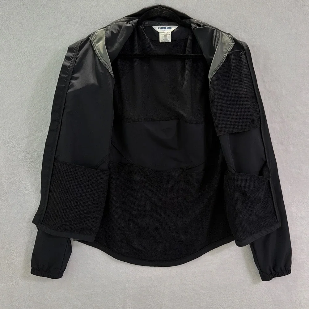 Pearl Izumi Mens Cycling Jacket Black Grey Red‎ Full Zip Windbreaker 6504 Medium
